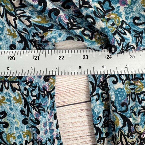 J. Jill V-Neck Floral Watercolor Tunic Blouse Women's Size Large Multicolor - Picture 11 of 12